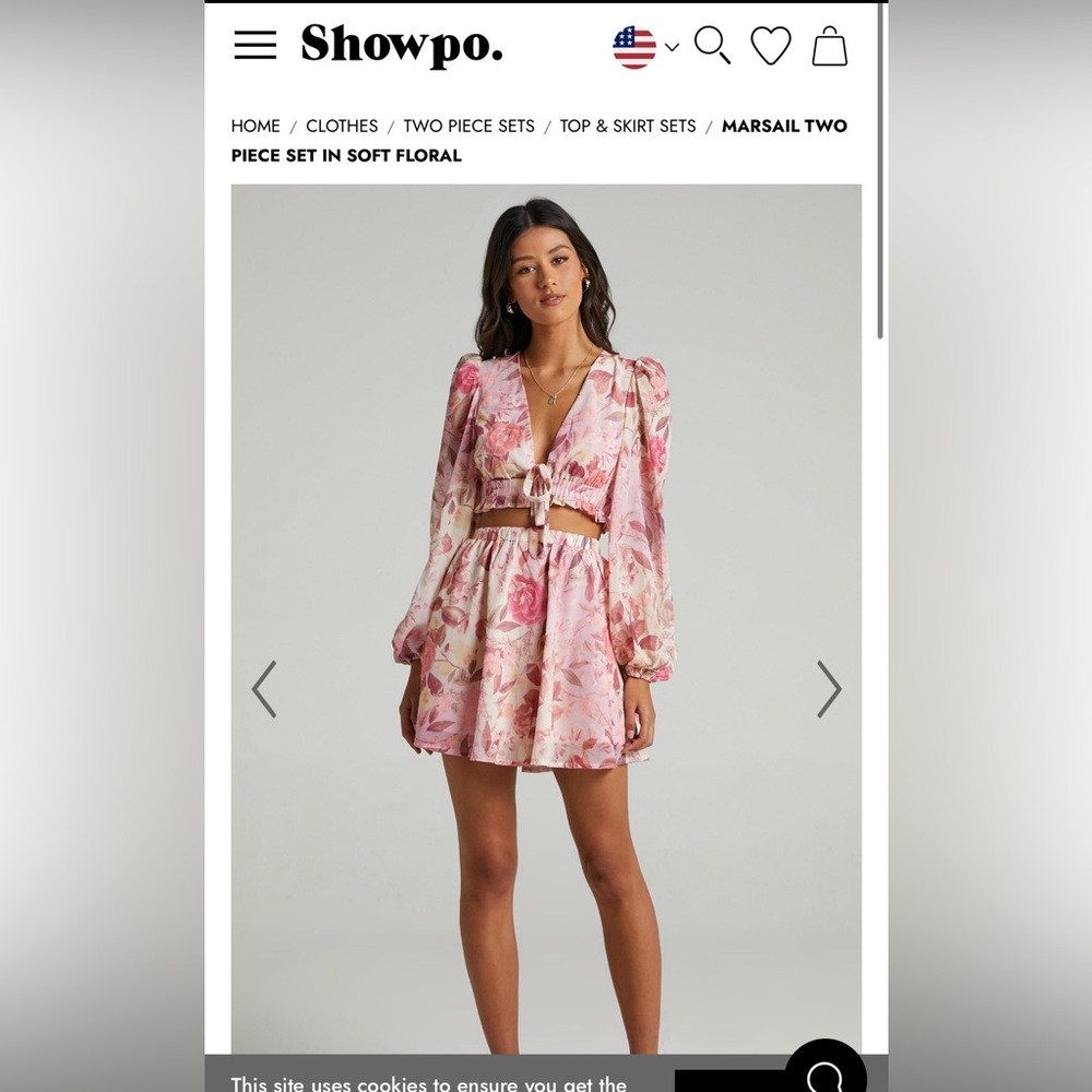 Showpo: MARSAIL TWO PIECE SET IN SOFT FLORAL US 8